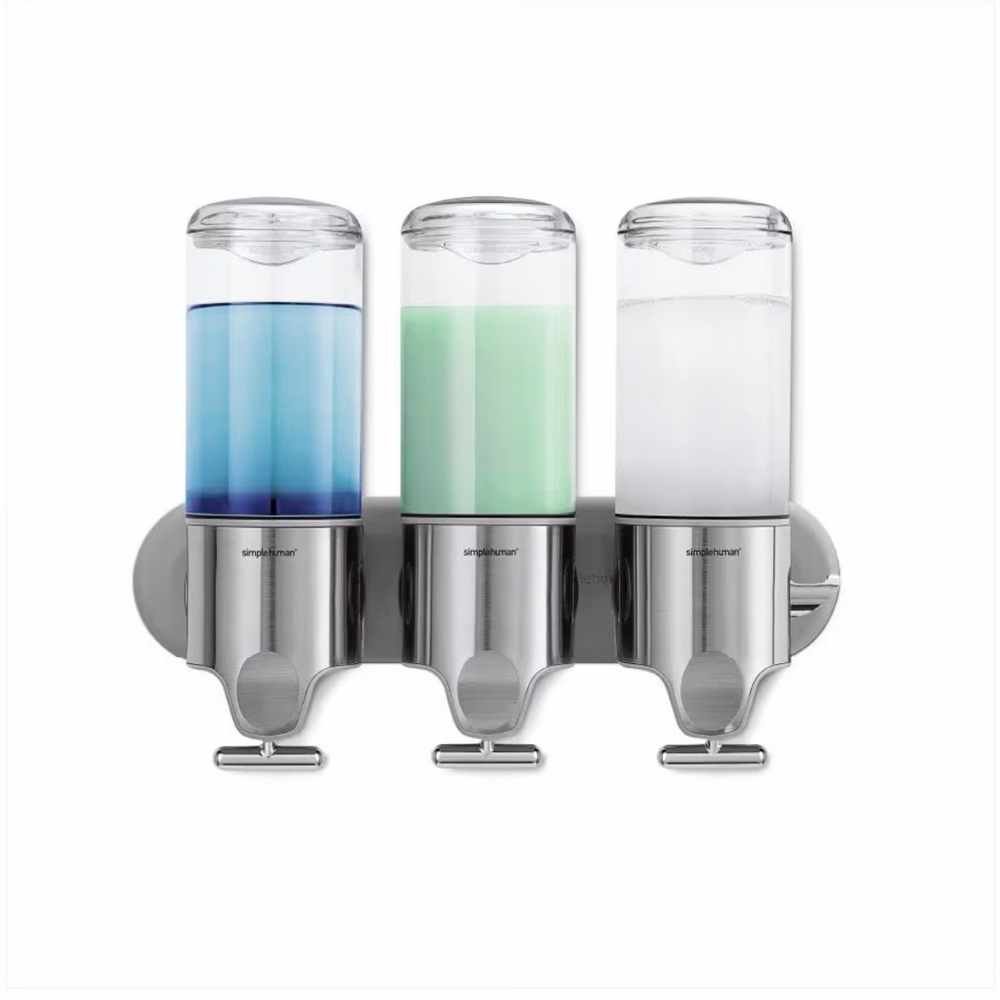 *NIB* Simple Human Triple 15 oz Wall-Mount Stainless Steel Soap Dispenser